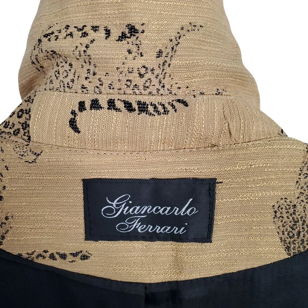 Giancarlo Ferrari Size 12 Shirt Jacket Zoo Safari Jungle Big Cat Tiger Lined Vtg - Picture 8 of 12